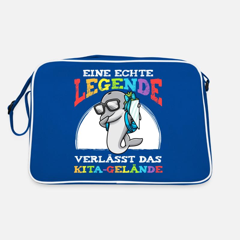 Schulkind Einschulung Delfin Retro Tasche