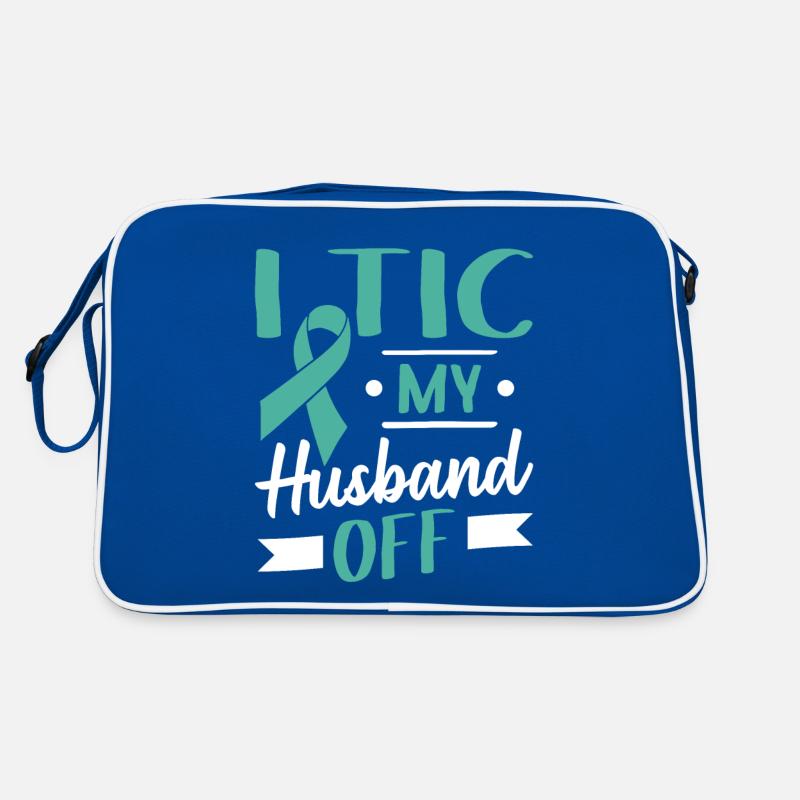 Tourette-Syndrom I Tic mein Mann von Tourettes Retro Tasche