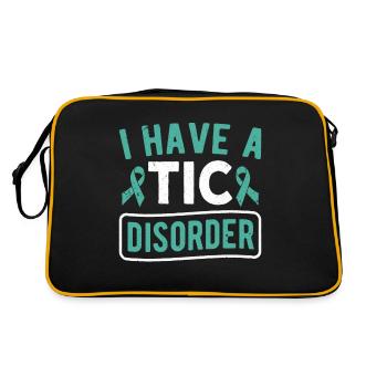 Tourettes-Syndrom Ich habe eine TIC-Störung Tourette - Retro Tasche - Schwarz/Gold - Hinten