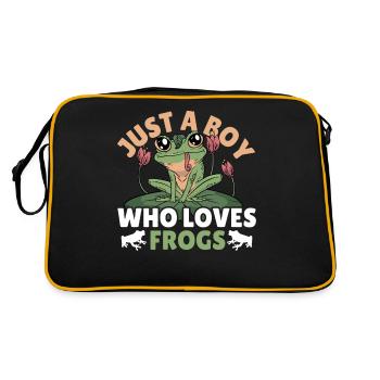 Just A Boy Who Loves Frogs Frog Lover - Retro Bag - black/gold - Back