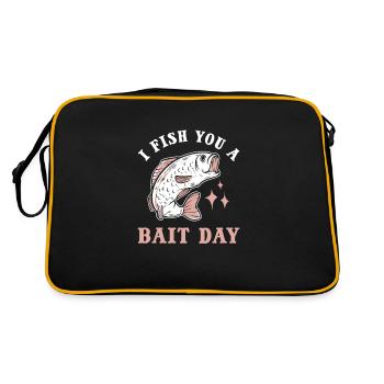 Je vous pêche un jour d’appât Pêche Poisson - Sac Retro - noir/or - Dos