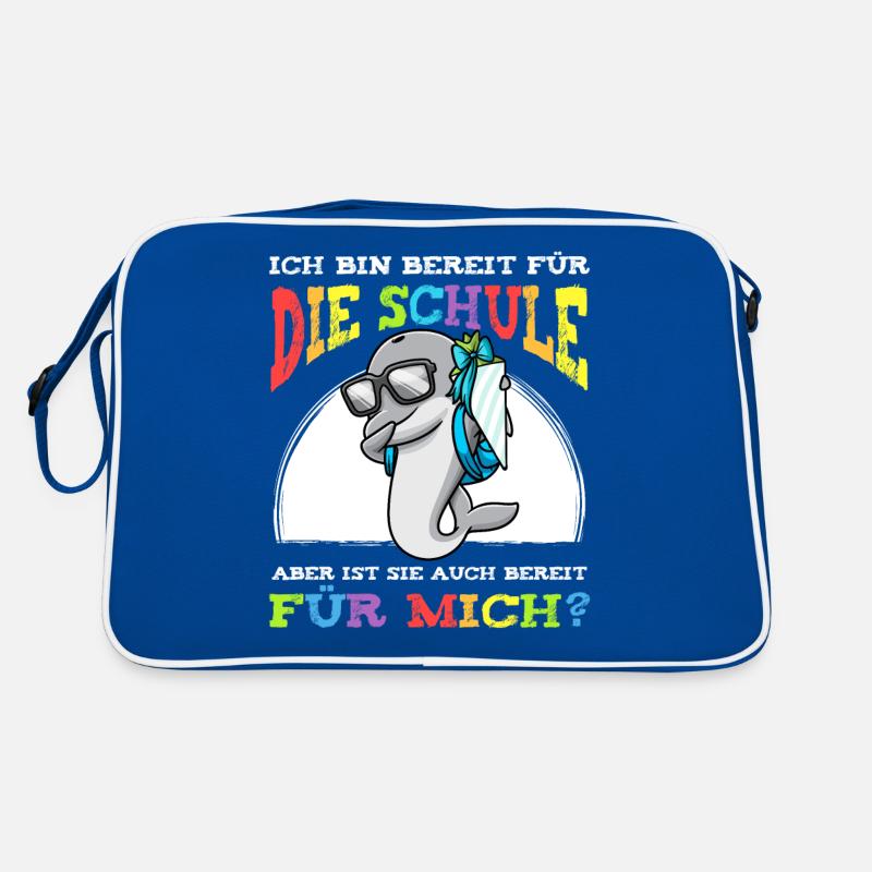Schulkind Einschulung Delfin Retro Tasche