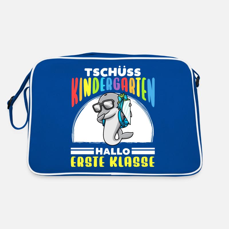 Schulkind Einschulung Delfin Retro Tasche