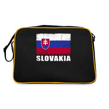 Slovaquie Drapeau Grunge Slovaquie Drapeau - Sac Retro - noir/or - Dos