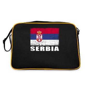 Serbie Drapeau Grunge Serbie Drapeau - Sac Retro - noir/or - Dos