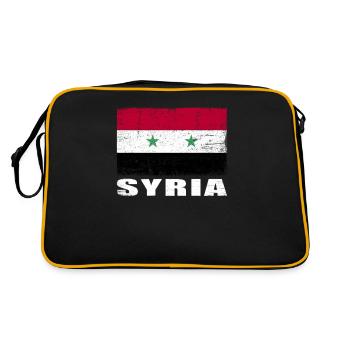 Syrien Flagge Grunge Syrien Fahne - Retro Tasche - Schwarz/Gold - Hinten