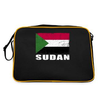 Drapeau du Soudan Grunge Drapeau du Soudan - Sac Retro - noir/or - Dos