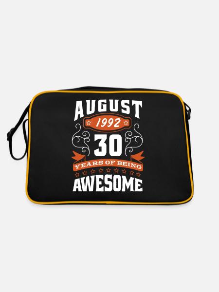 Août 1992 - Cadeau du 30e anniversaire. Génial. - Sac Retro - noir/or - Dos