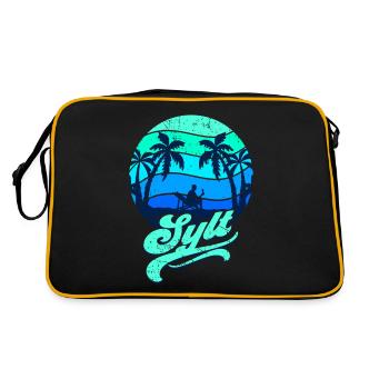 Sylt - Retro Tasche - Schwarz/Gold - Hinten