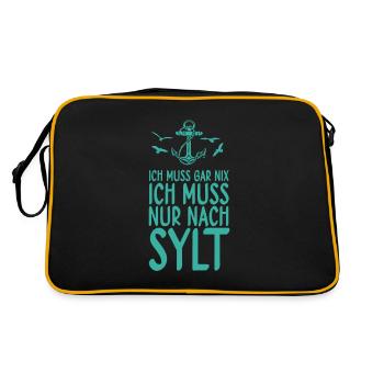Sylt - Retro Tasche - Schwarz/Gold - Hinten
