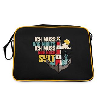 Sylt - Retro Tasche - Schwarz/Gold - Hinten
