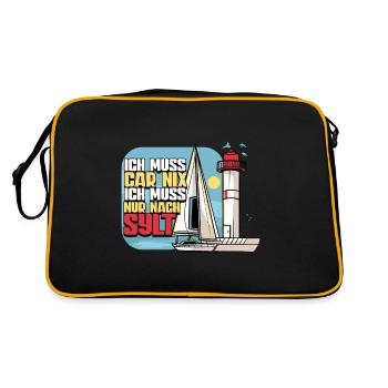 Sylt - Retro Tasche - Schwarz/Gold - Hinten