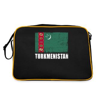 Drapeau du Turkménistan Grunge Drapeau du Turkménistan - Sac Retro - noir/or - Dos