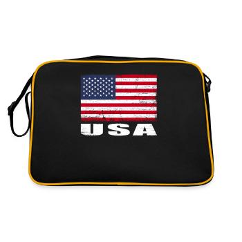 Drapeau des États-Unis Grunge Drapeau des États-Unis - Sac Retro - noir/or - Dos