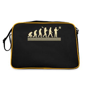 Evolution Des Mathelehrers - Retro Tasche - Schwarz/Gold - Hinten