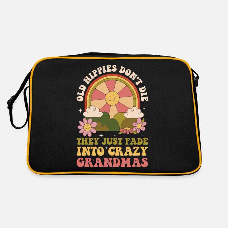 Old Hippies Dont Die Hippie Geschenk - Retro Tasche - Schwarz/Gold
