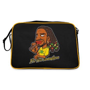 It's 420 Somewhere Cannabis Weed Smoking THC Ganja - Retro Bag - black/gold - Back