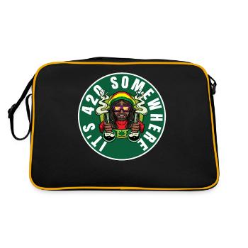 C’est 420 Somewhere Cannabis Weed Smoking THC Ganja - Sac Retro - noir/or - Dos