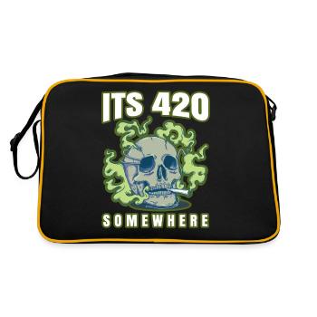 C’est 420 Somewhere Cannabis Weed Smoking THC Ganja - Sac Retro - noir/or - Dos