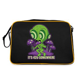 It's 420 Somewhere Cannabis Weed Smoking THC Ganja - Retro Bag - black/gold - Back