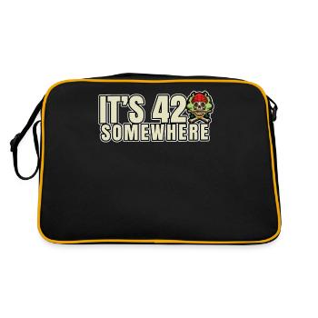 It's 420 Somewhere Cannabis Weed Smoking THC Ganja - Retro Bag - black/gold - Back
