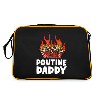 Kanadische Poutine Pommes Frites Mittagessen - Retro Tasche - Schwarz/Gold - Hinten
