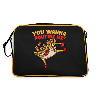 Kanadische Poutine Pommes Frites Mittagessen - Retro Tasche - Schwarz/Gold - Hinten