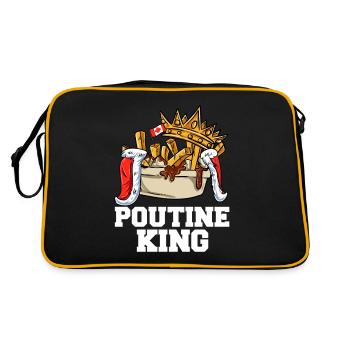 Kanadische Poutine Pommes Frites Mittagessen - Retro Tasche - Schwarz/Gold - Hinten