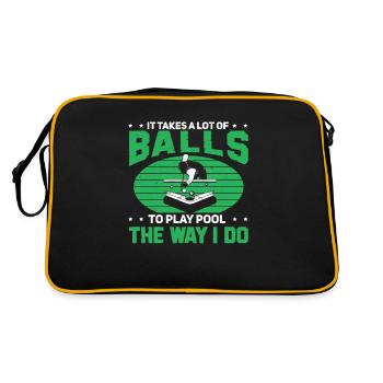 Es braucht eine Menge Bälle lustiger Queue-Sport - Retro Tasche - Schwarz/Gold - Hinten