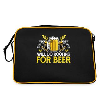 Toiture amusante pour les amateurs de bière - Sac Retro - noir/or - Dos
