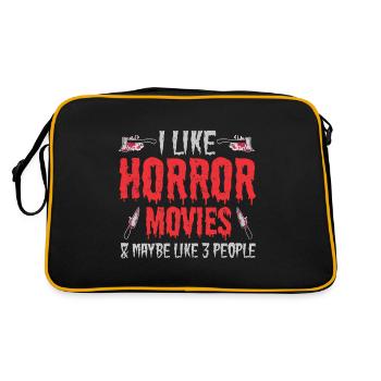 I Like Horror Movies And Maybe Like Three People - Retro Bag - black/gold - Back