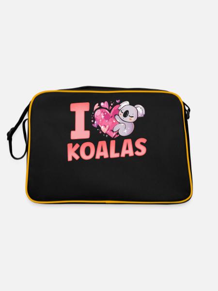 I Love Koalas Sweet Koala Animal Koala Bear - Retro Bag - black/gold - Back