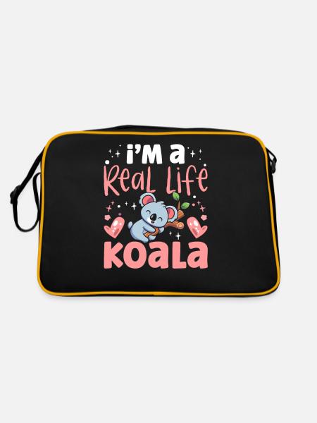 Je suis un vrai koala koala ours animal koalas doux - Sac Retro - noir/or - Dos