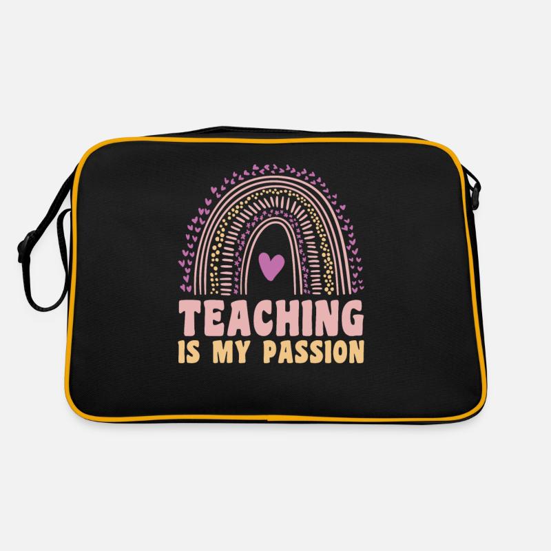 Teaching is my passion Lustiger Spruch Lehrer Retro Tasche