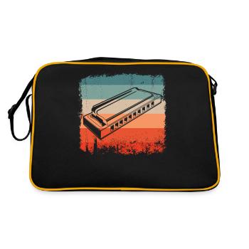 Silhouette du joueur d’harmonica rétro - Sac Retro - noir/or - Dos