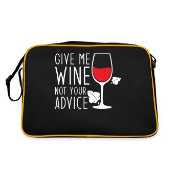 Give Me Wine, Not Your Advice, Funny Wine - Retro Bag - black/gold - Back