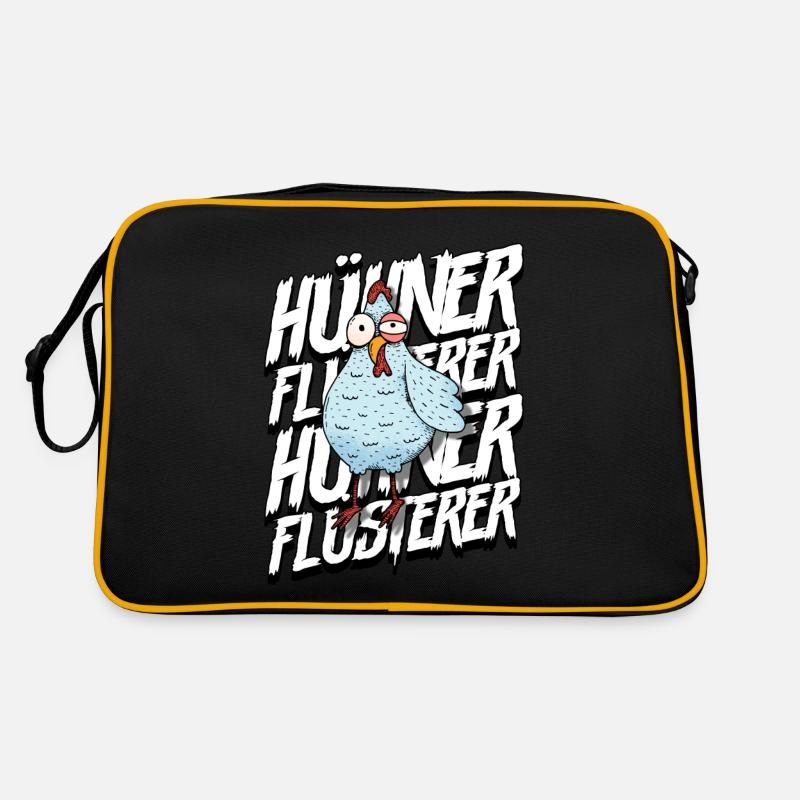 Huhn Hühner Flüsterer - Retro Tasche - Schwarz/Gold