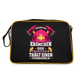Vergiss Das Krönchen Diese Prinzessin Trägt - Retro Tasche - Schwarz/Gold - Hinten