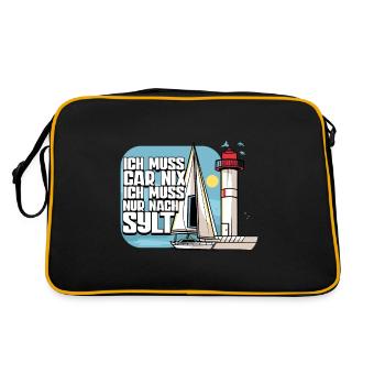 Sylt - Retro Tasche - Schwarz/Gold - Hinten