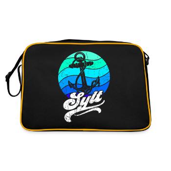 Sylt - Retro Tasche - Schwarz/Gold - Hinten