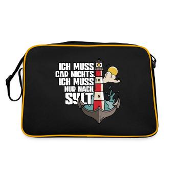 Sylt - Retro Tasche - Schwarz/Gold - Hinten