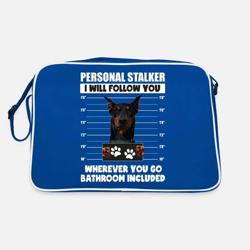 Persönlicher Stalker-Hund, Dobermann, deutscher Pinscher Retro Tasche