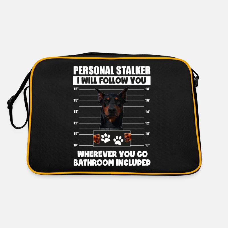 Persönlicher Stalker-Hund, Dobermann, deutscher Pinscher Retro Tasche