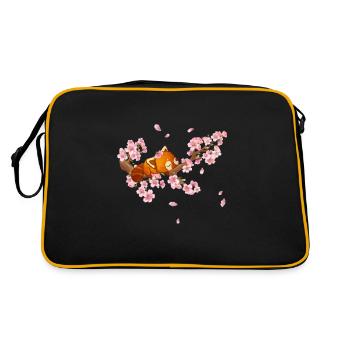 Sweet Little Panda Red Panda Japon Fleur de cerisier - Sac Retro - noir/or - Dos