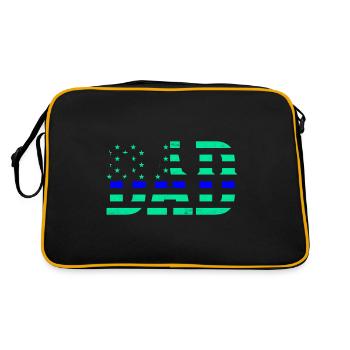 Policier Fête des Pères Papa USA Drapeau - Sac Retro - noir/or - Dos
