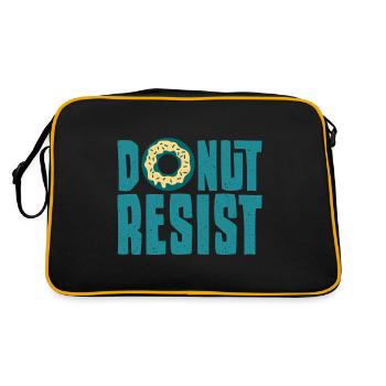 Polizist Spruch Lustig Donut Resist - Retro Tasche - Schwarz/Gold - Hinten