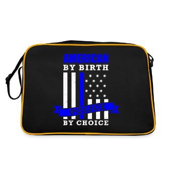 Policier disant Américain par naissance Police par choix - Sac Retro - noir/or - Dos