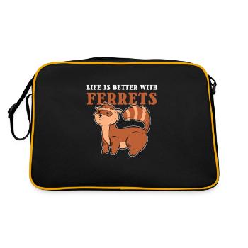 La vie est meilleure avec Ferrets Pet Ferret Lover - Sac Retro - noir/or - Dos