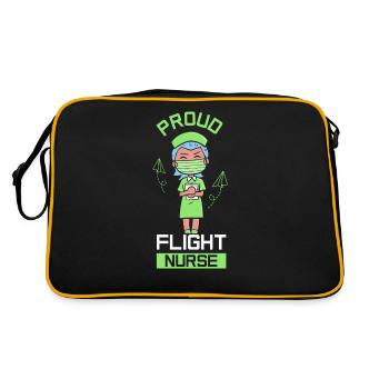 Stolze Flight Nurse Flugkrankenschwester Beruf - Retro Tasche - Schwarz/Gold - Hinten