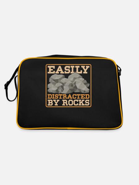 Easily distracted by rocks Geology Geology - Retro Bag - black/gold - Back